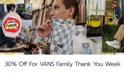 Vans 30 percent off family Thank You Week
