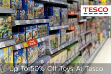up to 50 percent off toys at tesco