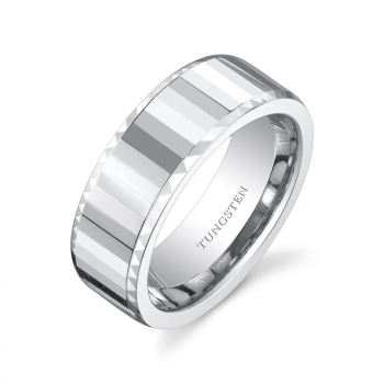 Mens Faceted Mirror Ring