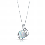 Opal Cabochon Pendant Necklace