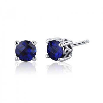 Sapphire Scroll Stud Earrings