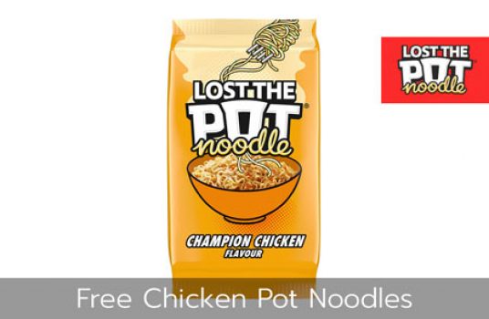 free chicken flavoured lost the pot noodles