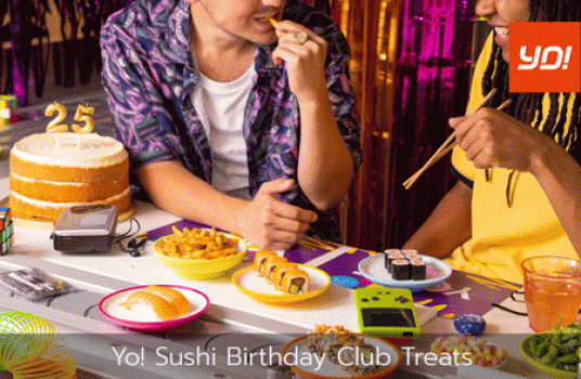 Yo! Sushi Birthday Club Treats - Freebies