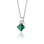 Princess Cut Emerald Pendant Necklace