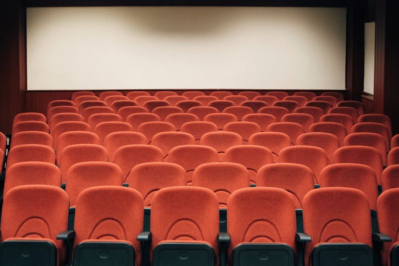 Empty cinema theater with screen