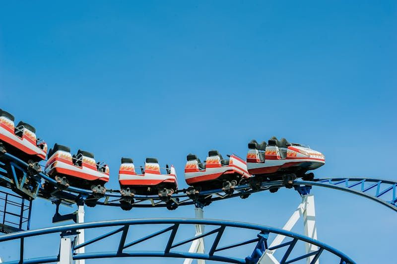 Roller coaster at a theme park