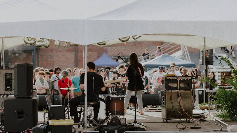 Live music at an outdoor festival