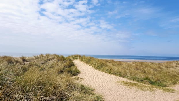 UK beach on a sunny summer day