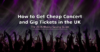 Concert crowd with stage lights - how to get cheap concert and gig tickets in the UK
