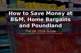 Shopping trolley filled with household bargains from UK discount stores