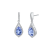 Reduced: Pear Cut Tanzanite & CZ Drop Earrings in Sterling Silver From Ruby & Oscar
