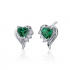 Heart Shaped Sapphire Stud Earrings in Sterling Silver