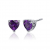 Heart Shaped Amethyst Stud Earrings in Sterling Silver