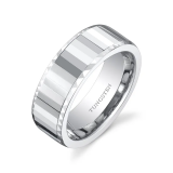 Men’s Faceted Mirror Finish 8mm Ring in Tungste