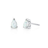 Pear Cut Opal Stud Earrings in Sterling Silver