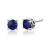 Sapphire Scroll Stud Earrings in Sterling Silver