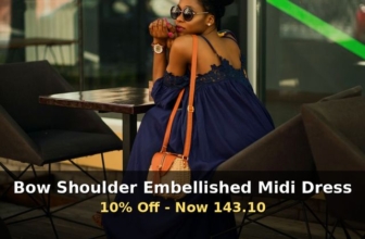 Coast: 10% Off Bow Shoulder Embellished Midi Dress