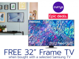 FREE 32” Frame TV (worth £399) when bought with a selected Samsung TV