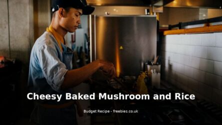 Cheesy Baked Mushroom and Rice